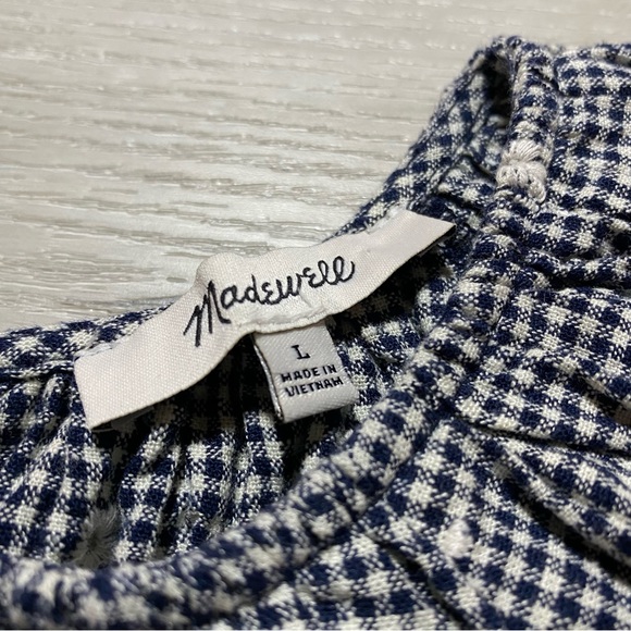 Madewell Black and White Gingham Blouse - Picture 9 of 13